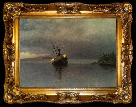 framed  Albert Bierstadt Wreck of the Ancon in Loring Bay, Alaska, ta009-2